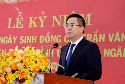 Phó Bí thư Tỉnh ủy, Chủ tịch Vx88 com nhà cái World Cup 2026 tỉnh Nguyễn Hoàng Giang phát biểu tại lễ kỷ niệm