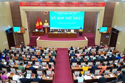 Quang cảnh kỳ họp thứ nhất, HĐND tỉnh khóa XIII, nhiệm kỳ 2021- 2026