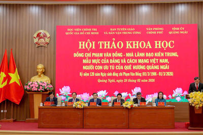 Các đồng chí lãnh đạo Đảng, Nhà nước và lãnh đạo tỉnh chủ trì Hội thảo
